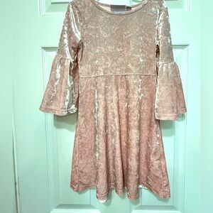 Crushed velvet kids dress